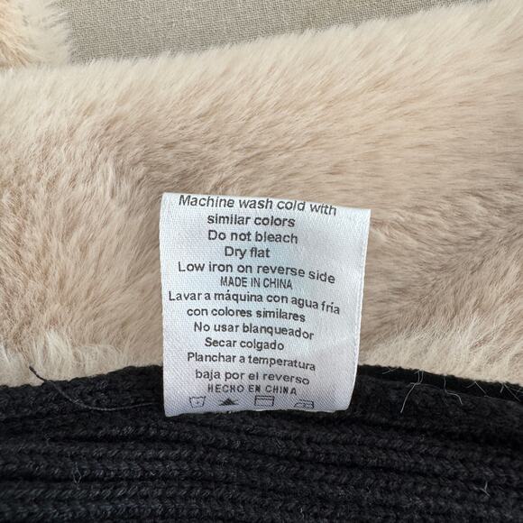 TWELFTH LOVE Faux Suede Sweater Vest Cream Black Size Medium - Picture 11 of 11